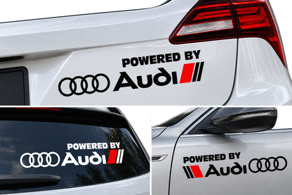 Set 2 Stickere Auto pentru laterale, Powered by Audi – Logo Racing