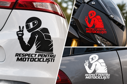 Sticker Moto Respect pentru Motocicliști