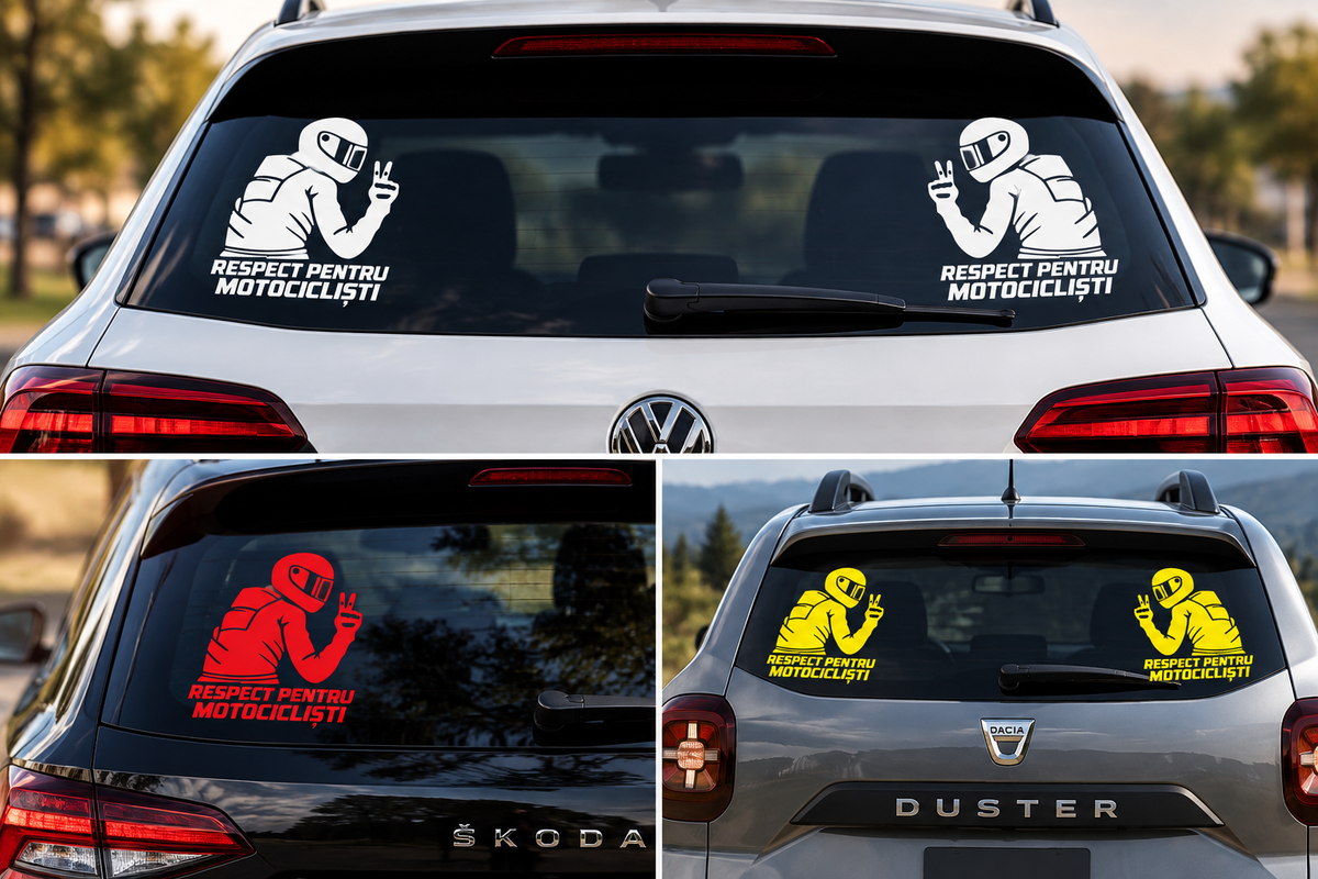 Set 2 Stickere Moto Respect pentru Motocicliști – Stânga + Dreapta