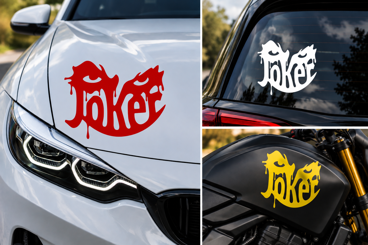 Sticker Auto Joker – Stil Horror Dripping 20cm