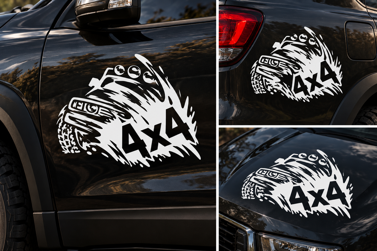 Sticker Auto 4x4 Off-Road – Mașină de Teren în Acțiune 20cm