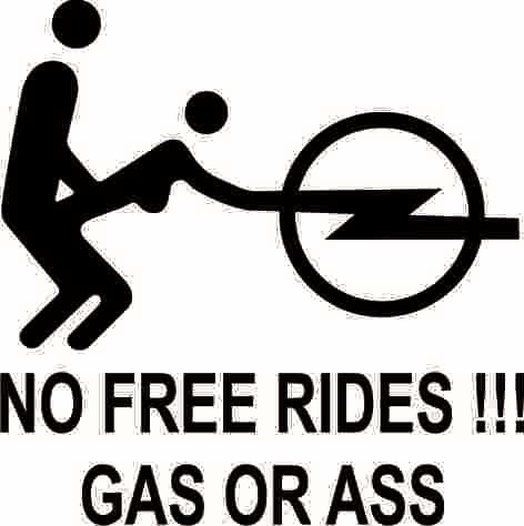 Sticker No Free Rides Opel