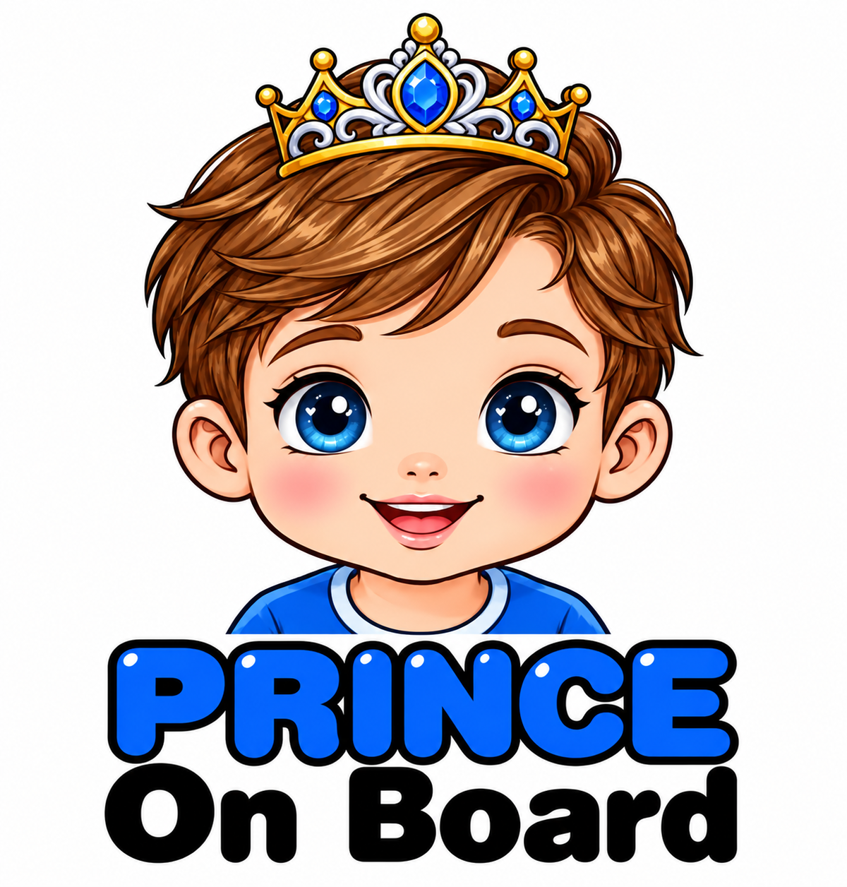 Sticker „Prince On Board” cu prințișor și coroană