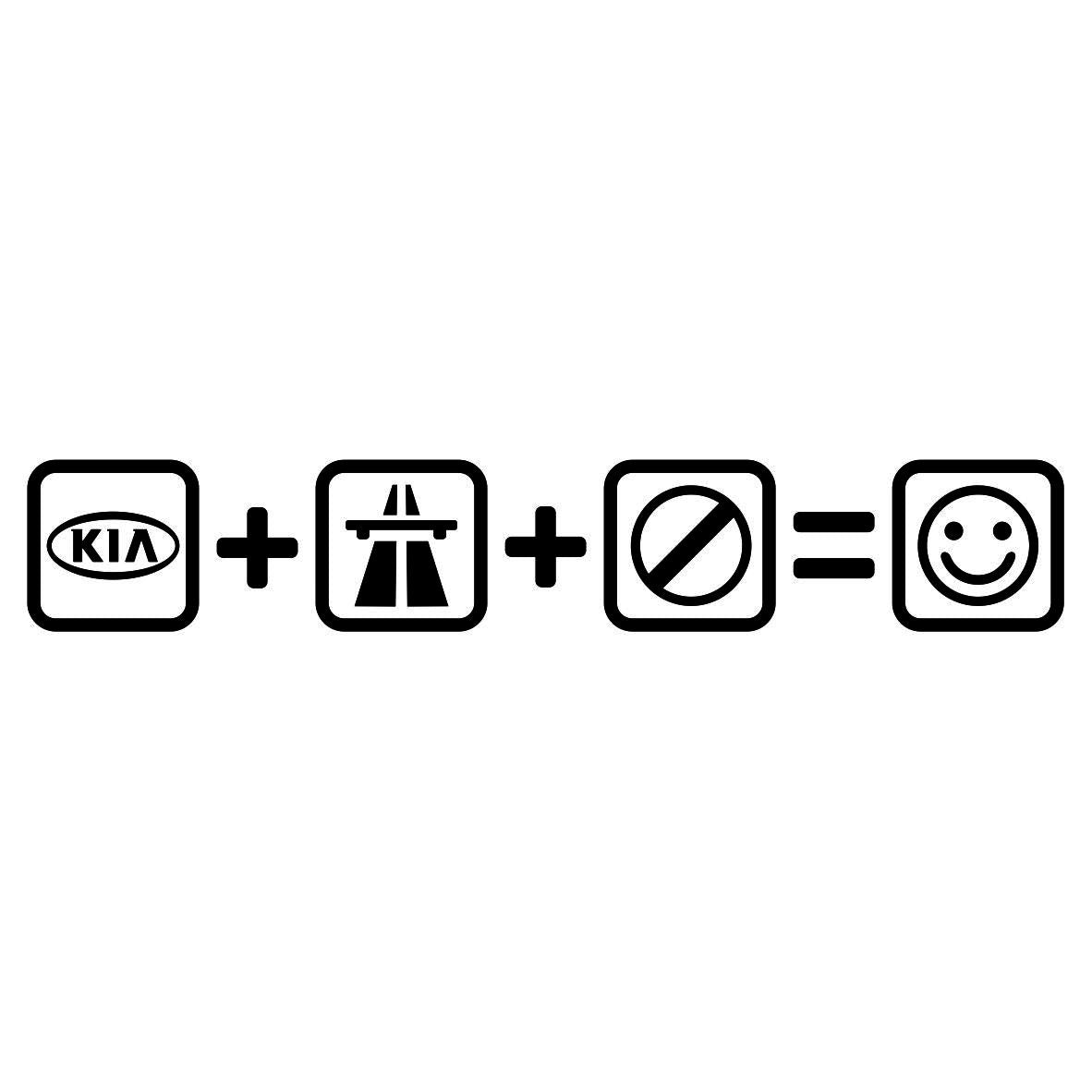 Sticker  Kia + Autostrada  = Fericit
