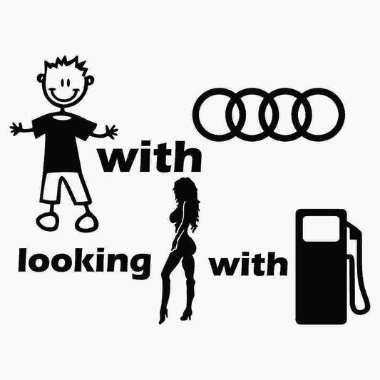 Sticker  Audi - Baiat cu masina cauta fata cu benzina