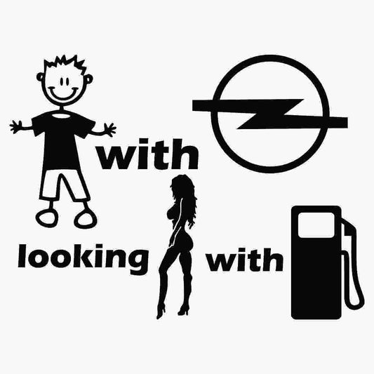 Sticker Baiat cu Opel caut fata cu benzina