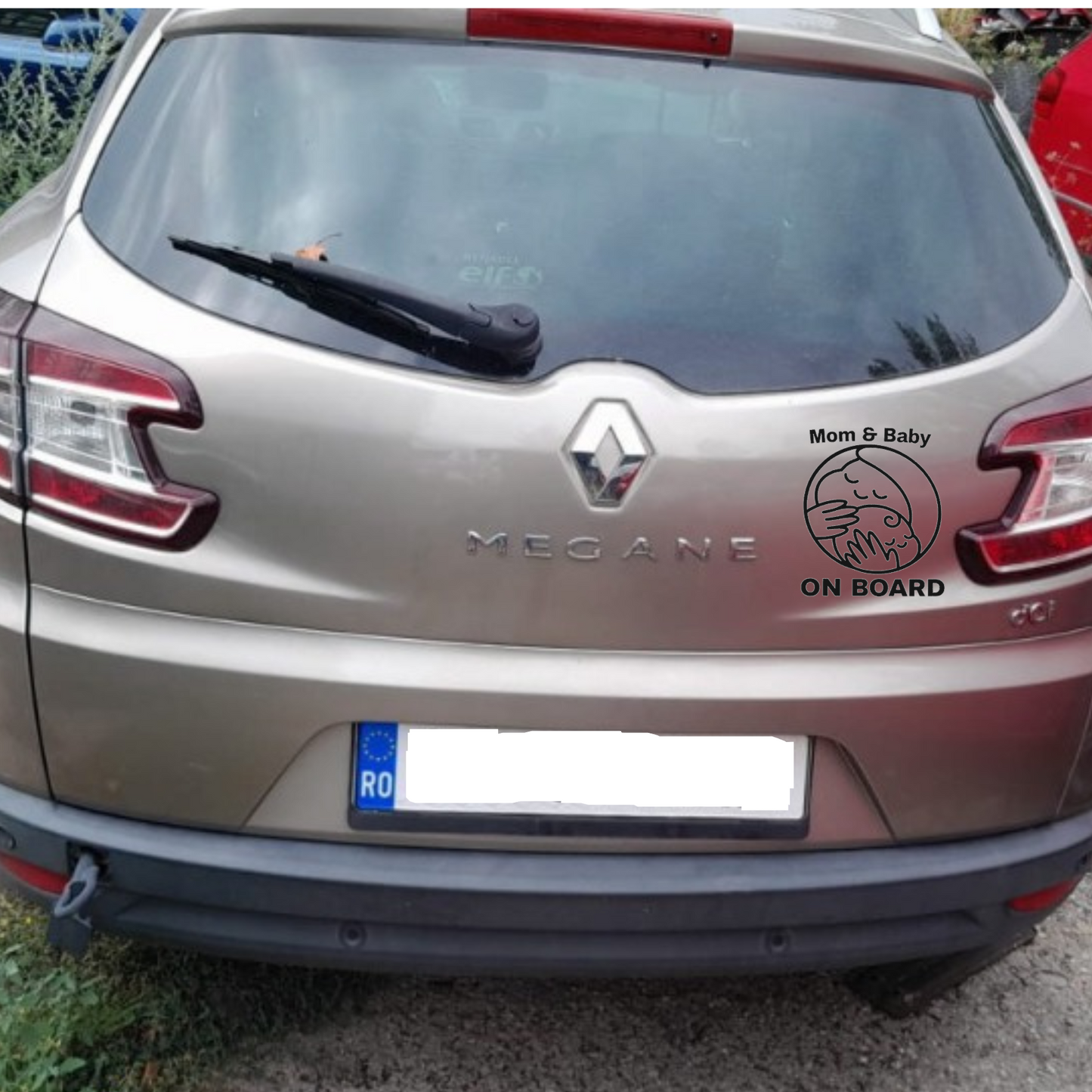 Sticker auto rezistent, mom and baby on board