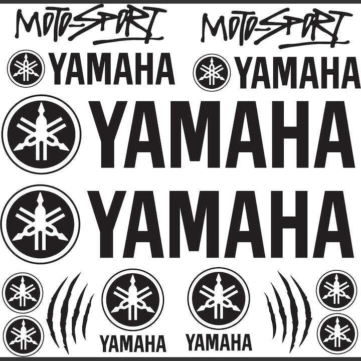 Set 12 Stickere moto decorative rezistente la apa si UV Yamaha