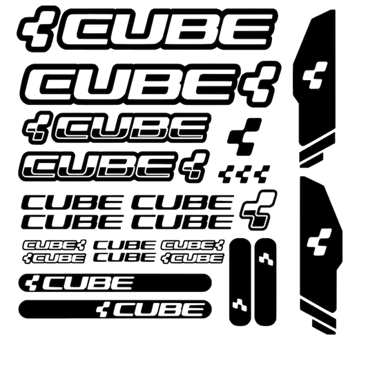 Set stickere decorative bicicleta Cube model 1, rezistente la apa