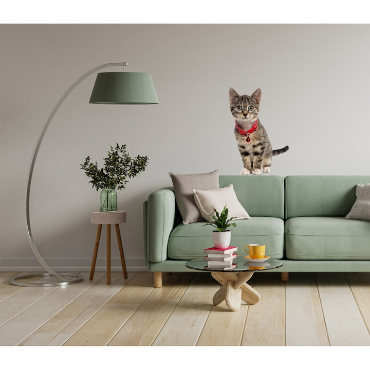 Sticker decorativ pentru perete Pisica cu clopotel