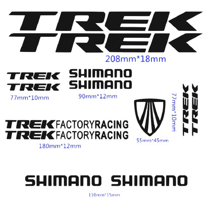 Set 15 stickere decorative pentru cadru bicicleta, tip Trek Shimano