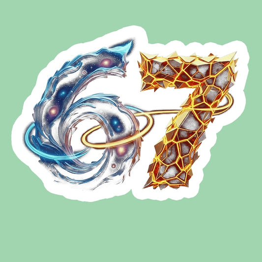 Sticker SIX SEVEN 67 Fire Water Fusion