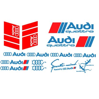 Set 15 stickere Audi Quattro