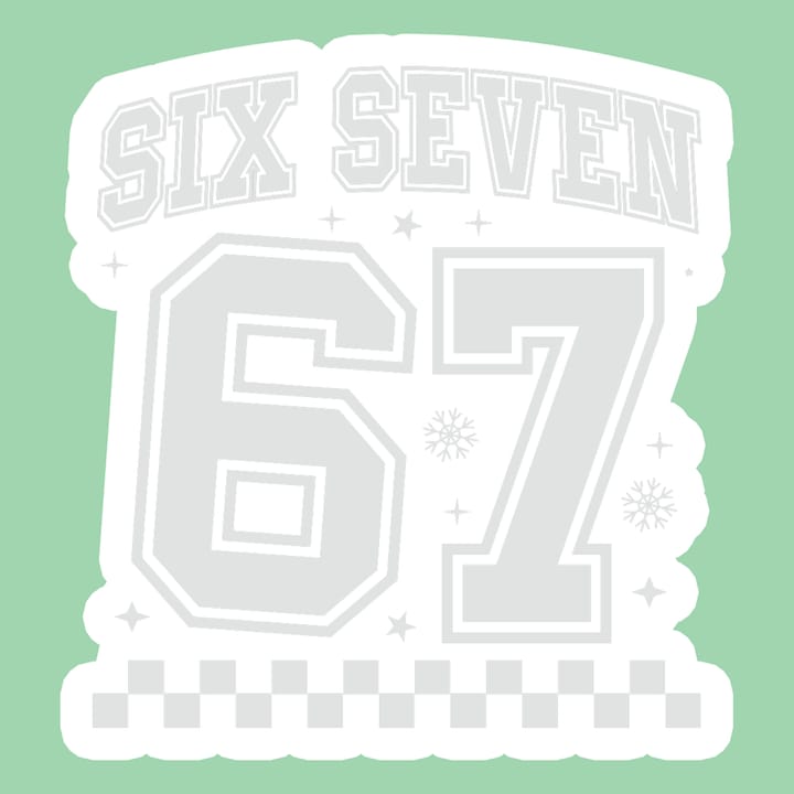 Sticker SIX SEVEN 67 Alb Minimal