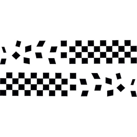 Set 2 Stickere auto - Finish line - Negru - 70x12 cm