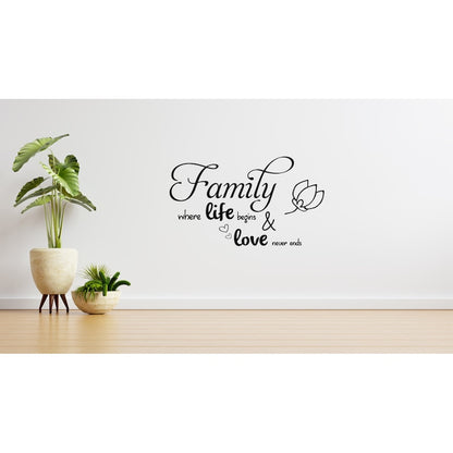 Sticker decorativ pentru perete, Family where life begins
