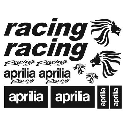 Set 12 Stickere moto Aprilia, rezistente la apa si soare