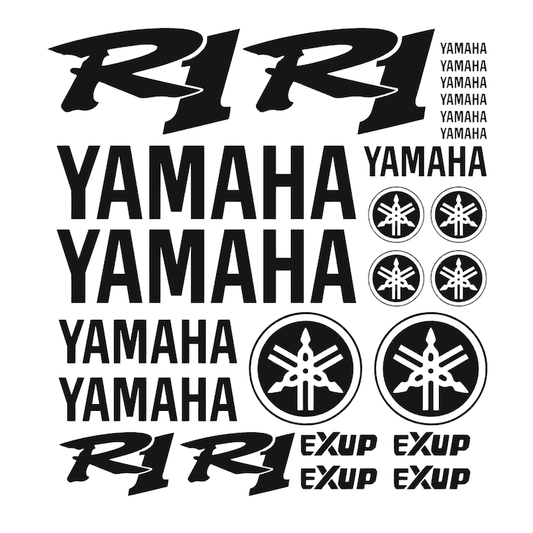 Set 25 stickere yamaha R1  rezistente la apa si UV