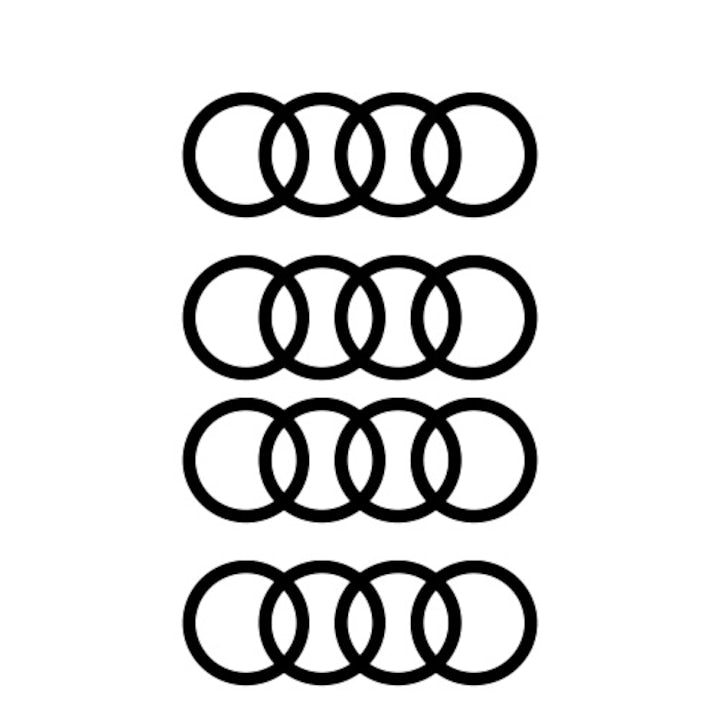 Set 4 Stickere auto decorative, pentru Etrieri - Audi Logo - 4 bucati