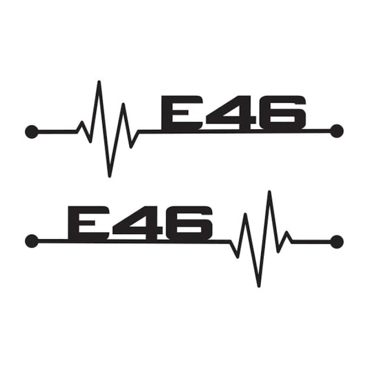 Set 2 stickere auto pentru BMW E46, I love E46