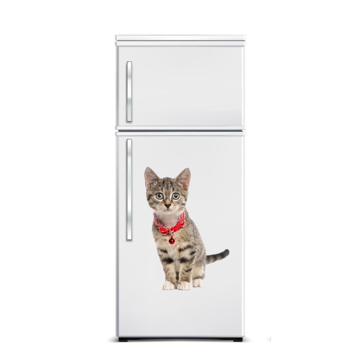 Sticker decorativ pentru perete Pisica cu clopotel
