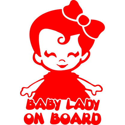 Sticker auto rezistent Baby lady on board
