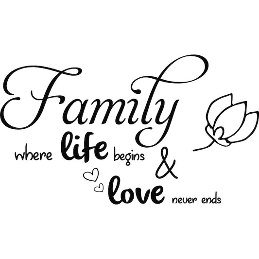 Sticker decorativ pentru perete, Family where life begins