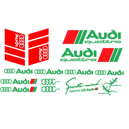 Set 15 stickere Audi Quattro