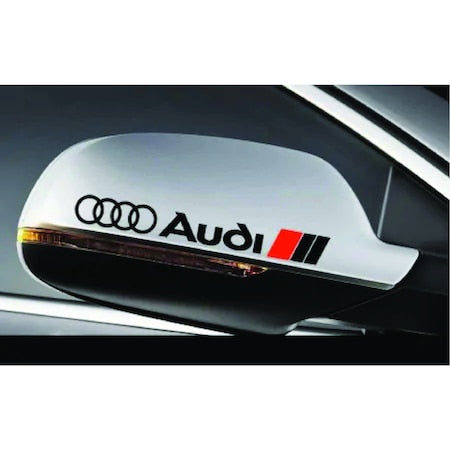 Set 2 stickere oglinzi retrovizoare Audi (15cm lungime)