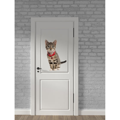 Sticker decorativ pentru perete Pisica cu clopotel