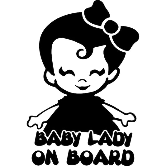 Sticker auto rezistent Baby lady on board