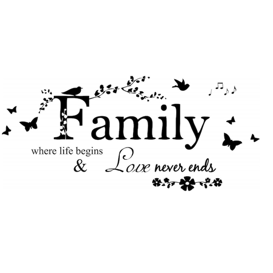Sticker decorativ perete where life begins & love never ends