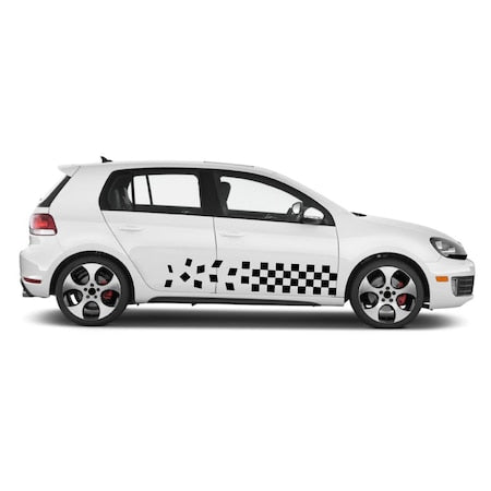 Set 2 Stickere auto - Finish line - Negru - 70x12 cm