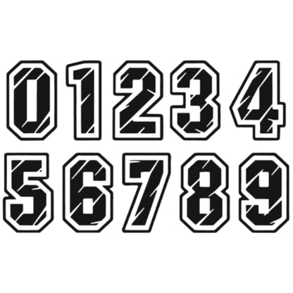 Set 10 Stickere 0-9, Numbers ATV Moto si auto, rezistente la apa si soare
