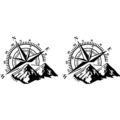 Set 2 stickere auto decorative, rezistente la apa, Off Road, Busola