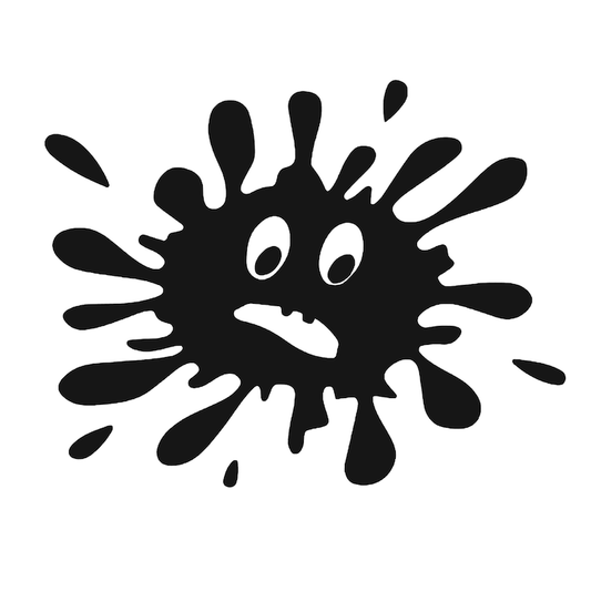 Sticker pata de cerneala speriata, design amuzant