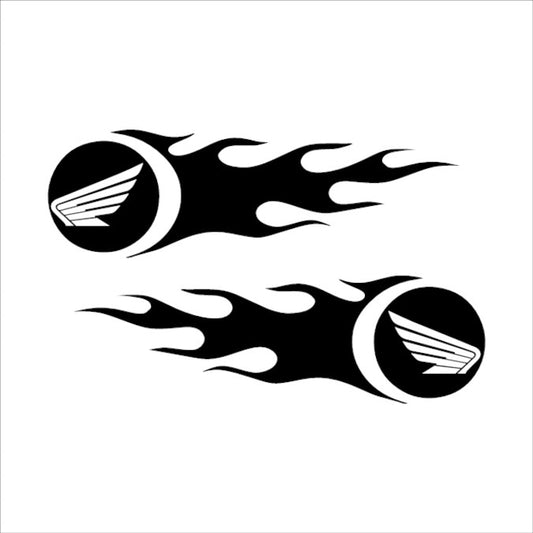 Set 2 stickere, Honda Logo Flames, rezistente la soare si UV