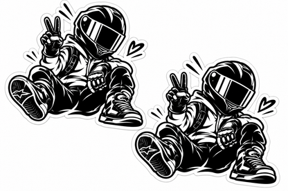 Set 2 Stickere Moto Biker Chill – Rider Peace