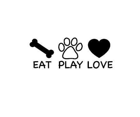 Sticker eat, play, love