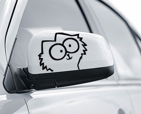 Stickere pisica pt oglinda retrovizoare (doua bucati stanga-dreapta)