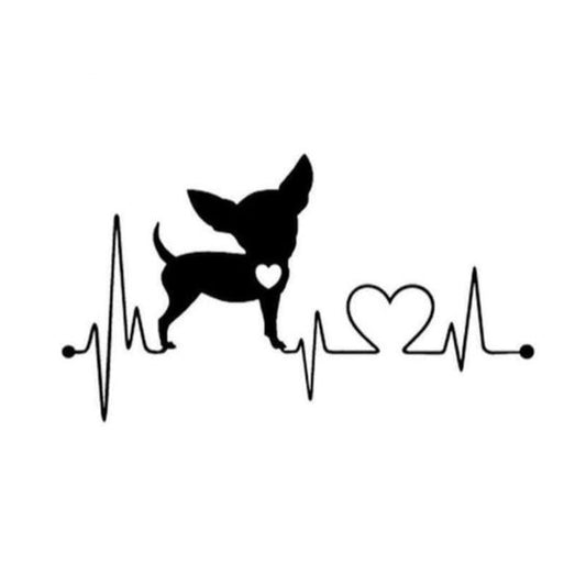 Sticker Heart Love Chihuahua