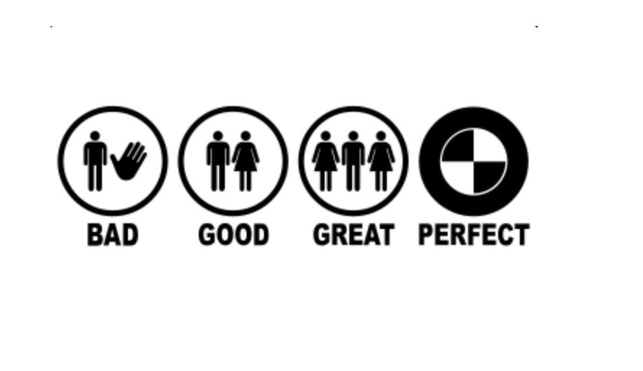 Good Normal Bad Sticker Sticker Bad, good, great, BMW edition – Depozitul de Stickere